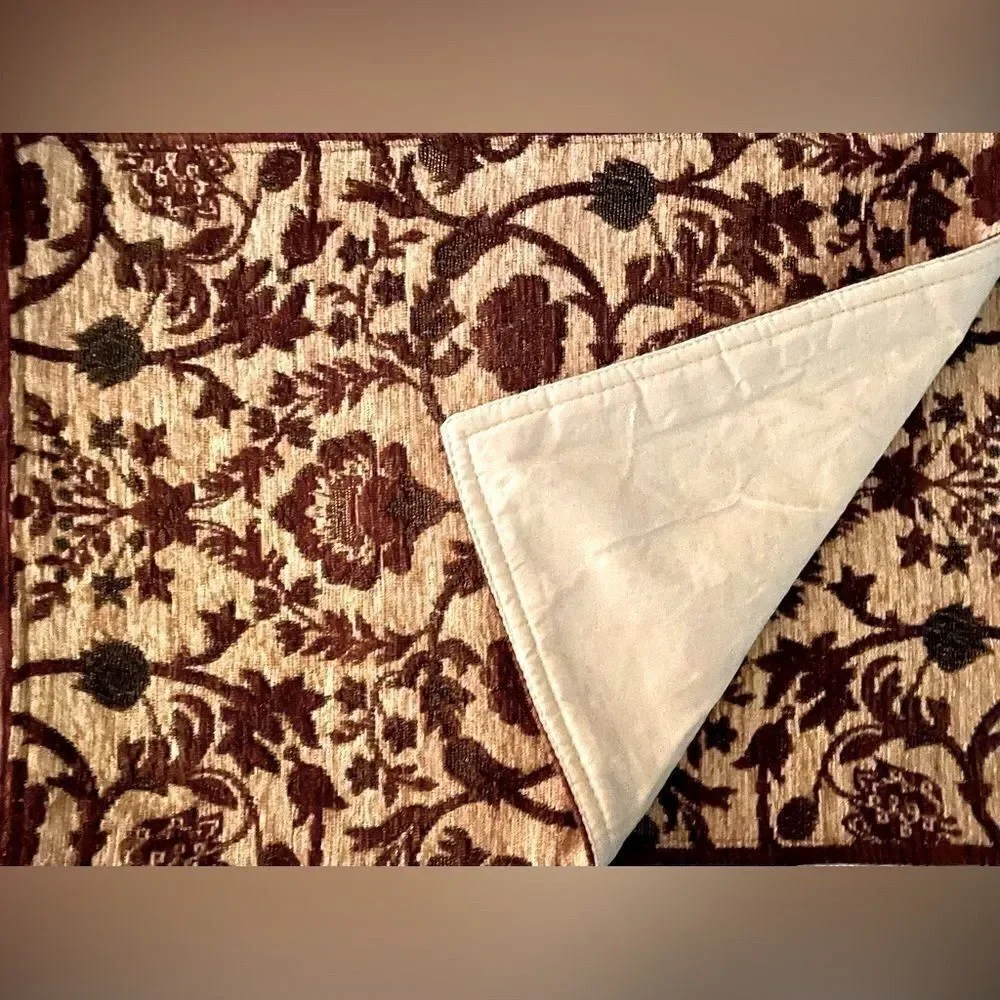 2 Placemats  l Brown/Tan l Embroidered l EUC